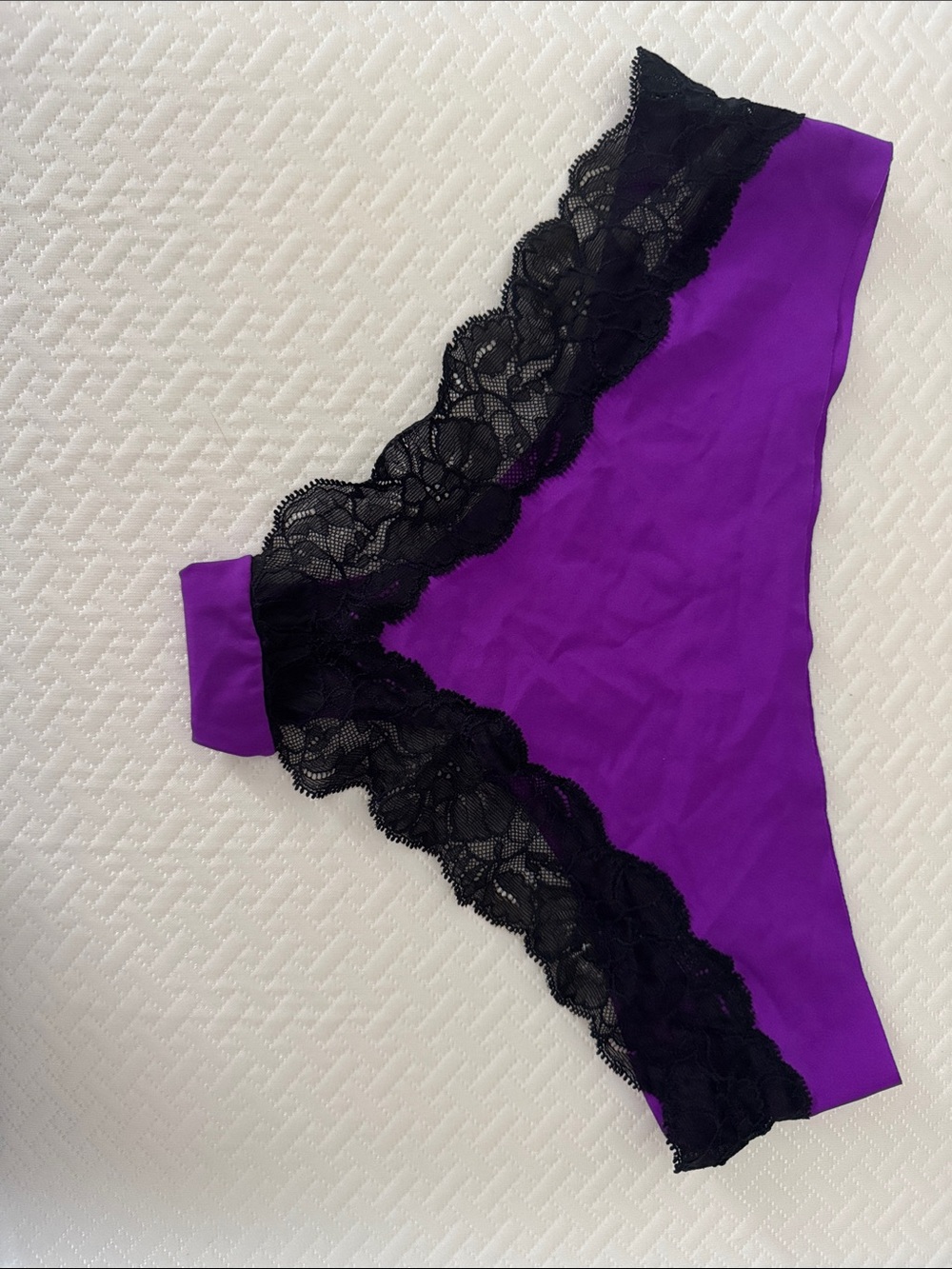 La SENZA Purple Bikini Brief with Black Lace Trim